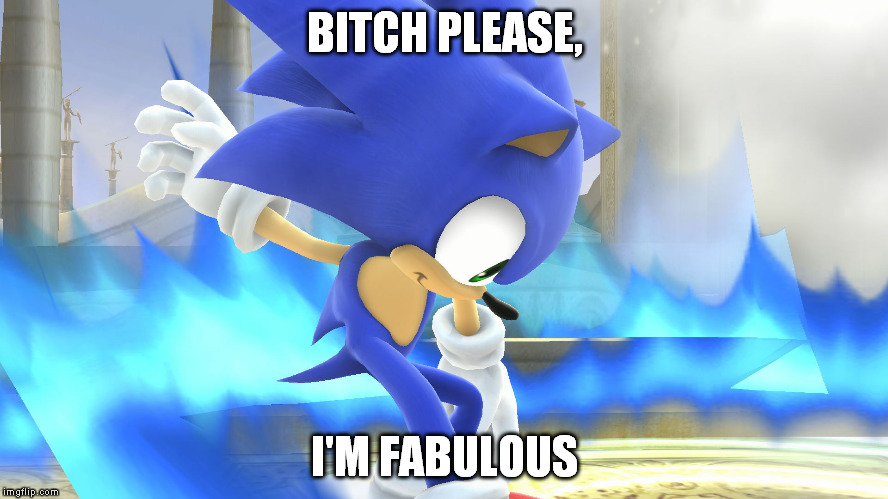 B**CH PLEASE, I'M FABULOUS | image tagged in cussing,sonic the hedgehog,ssb4 | made w/ Imgflip meme maker