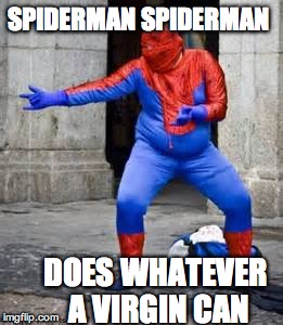 My people need me | SPIDERMAN SPIDERMAN DOES WHATEVER A VIRGIN CAN | image tagged in spiderman,memes,spider,theme song | made w/ Imgflip meme maker