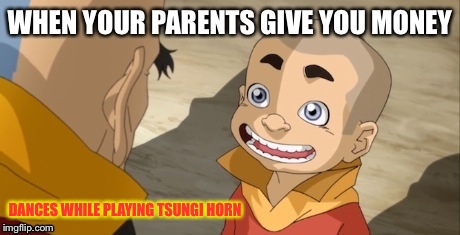 Cha Ching | DANCES WHILE PLAYING TSUNGI HORN | image tagged in memes,the legend of korra,facebook,money,happy | made w/ Imgflip meme maker