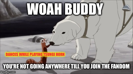 Stop Right There! | DANCES WHILE PLAYING TSUNGI HORN | image tagged in memes,the legend of korra,facebook,fandom,trap | made w/ Imgflip meme maker
