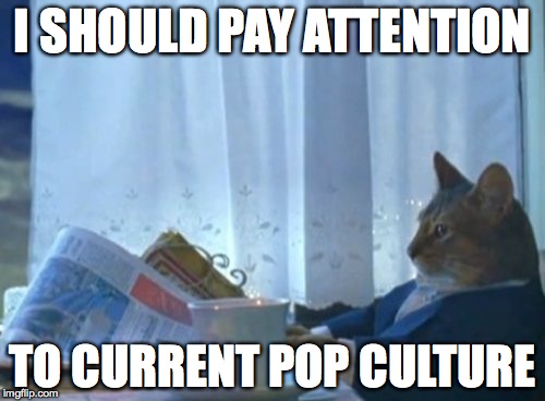 this is probably aimed at my dad | I SHOULD PAY ATTENTION TO CURRENT POP CULTURE | image tagged in memes,i should buy a boat cat | made w/ Imgflip meme maker