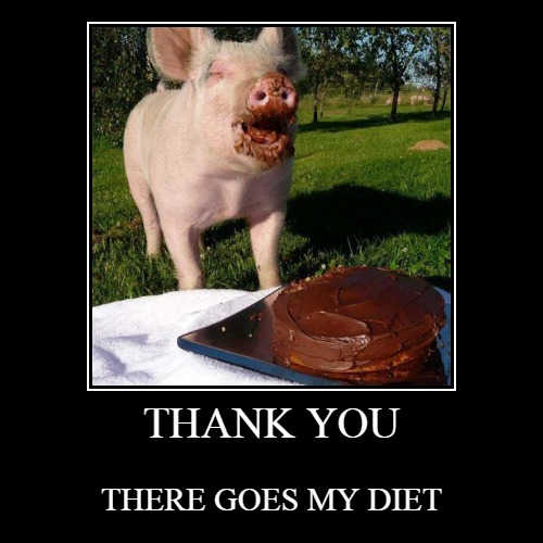 There goes my Diet | image tagged in funny,demotivationals | made w/ Imgflip demotivational maker