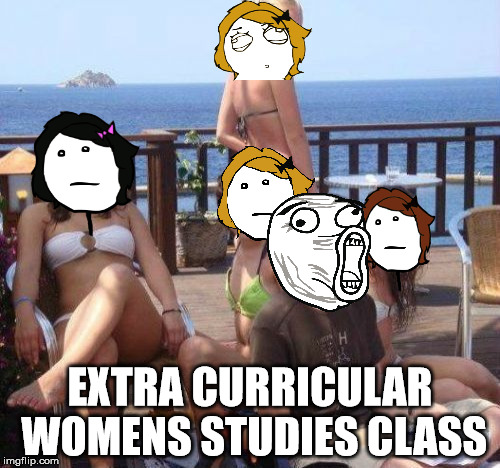 Priority Peter Meme | EXTRA CURRICULAR WOMENS STUDIES CLASS | image tagged in memes,priority peter | made w/ Imgflip meme maker
