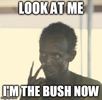 Look At Me Meme | LOOK AT ME I'M THE BUSH NOW | image tagged in look at me | made w/ Imgflip meme maker