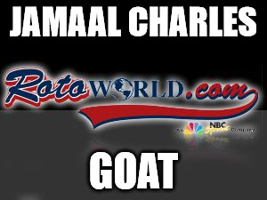 JAMAAL CHARLES GOAT | image tagged in rotoworld forums | made w/ Imgflip meme maker