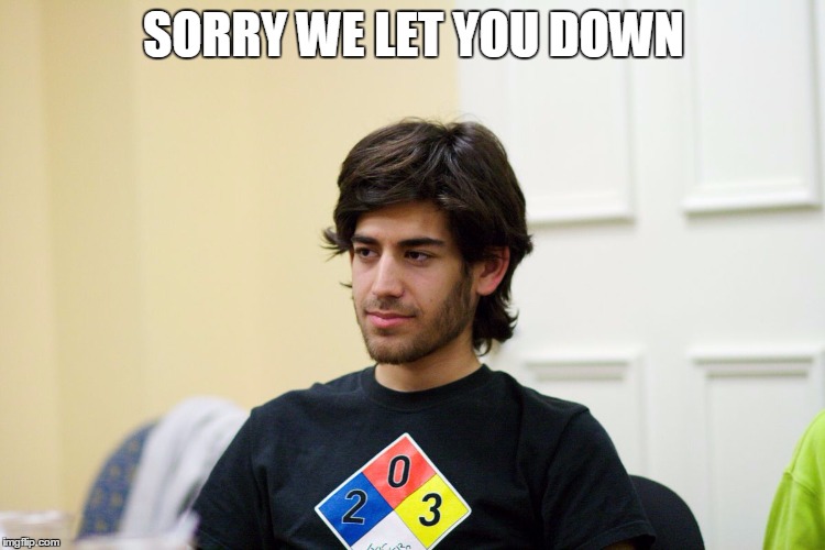 SORRY WE LET YOU DOWN | image tagged in good guy aaron,censorship | made w/ Imgflip meme maker