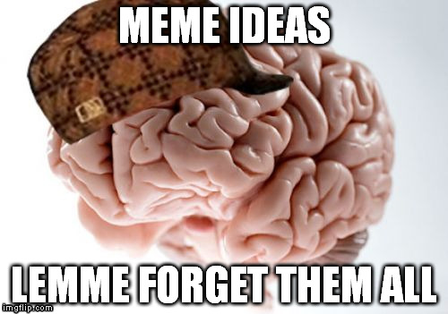 Scumbag Brain | MEME IDEAS LEMME FORGET THEM ALL | image tagged in memes,scumbag brain | made w/ Imgflip meme maker