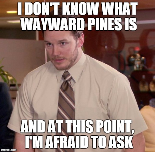 Afraid To Ask Andy Meme | I DON'T KNOW WHAT WAYWARD PINES IS AND AT THIS POINT, I'M AFRAID TO ASK | image tagged in memes,afraid to ask andy | made w/ Imgflip meme maker
