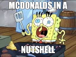 MCDONALDS IN A NUTSHELL | image tagged in spongebob,mcdonalds | made w/ Imgflip meme maker