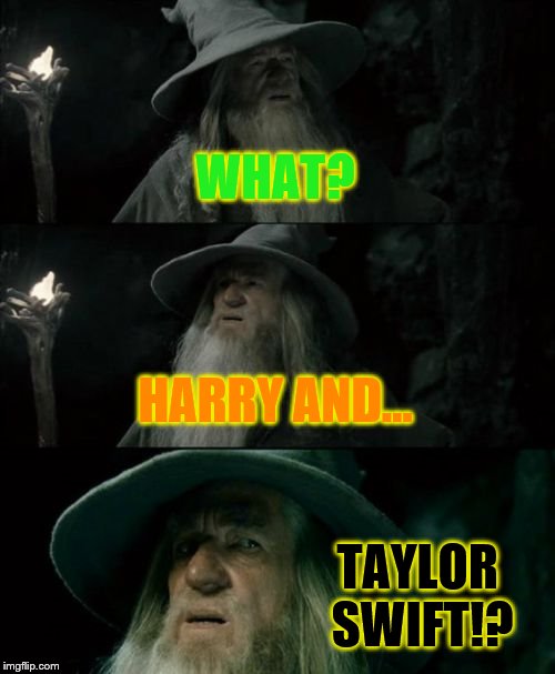 Confused Gandalf | WHAT? HARRY AND... TAYLOR SWIFT!? | image tagged in memes,confused gandalf | made w/ Imgflip meme maker