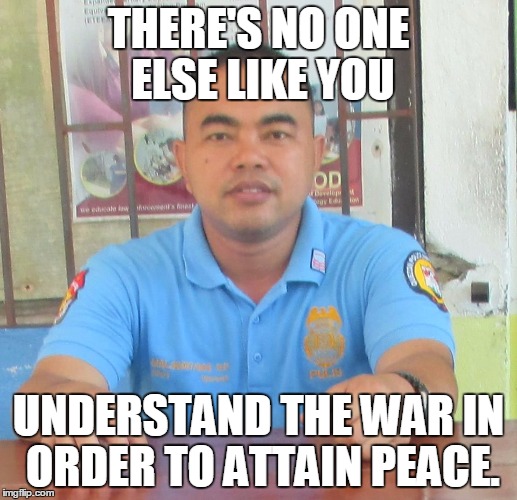 THERE'S NO ONE ELSE LIKE YOU UNDERSTAND THE WAR IN ORDER TO ATTAIN PEACE. | image tagged in noel | made w/ Imgflip meme maker