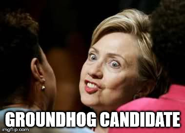 Groundhog Hillary | GROUNDHOG CANDIDATE | image tagged in hillary clinton | made w/ Imgflip meme maker