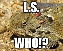 Horny Toad | L.S. WHO!? | image tagged in horny toad | made w/ Imgflip meme maker