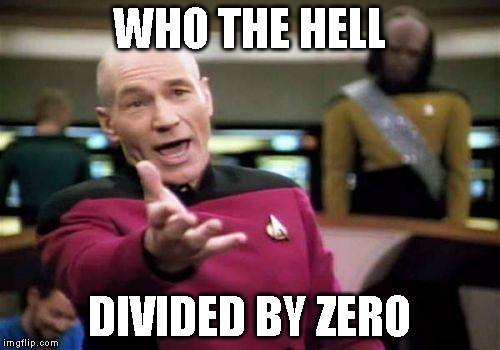 Picard Wtf Meme | WHO THE HELL DIVIDED BY ZERO | image tagged in memes,picard wtf | made w/ Imgflip meme maker