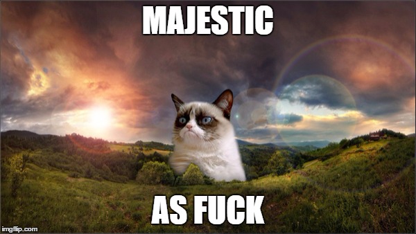 Majestic As Fuck | MAJESTIC AS F**K | image tagged in majestic,grumpy cat | made w/ Imgflip meme maker
