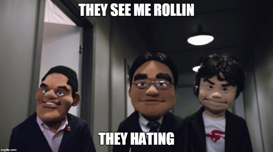 Nintendo E3 | THEY SEE ME ROLLIN THEY HATING | image tagged in nintendo,e3 2015 | made w/ Imgflip meme maker