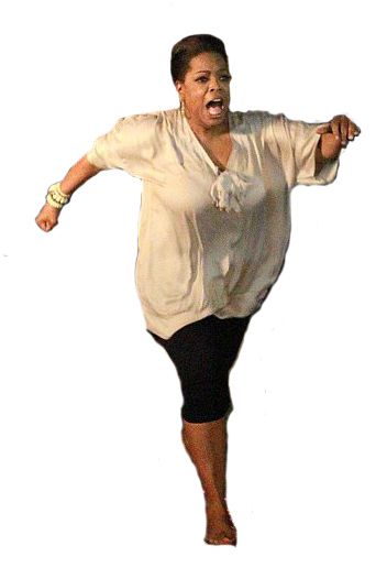 Oprah running away Blank Meme Template