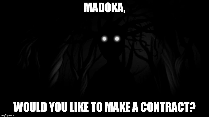 MADOKA, WOULD YOU LIKE TO MAKE A CONTRACT? | image tagged in anime,cartoon,cartoon network | made w/ Imgflip meme maker