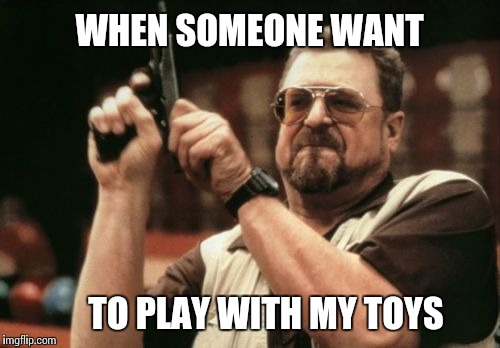 Am I The Only One Around Here | WHEN SOMEONE WANT TO PLAY WITH MY TOYS | image tagged in memes,am i the only one around here | made w/ Imgflip meme maker