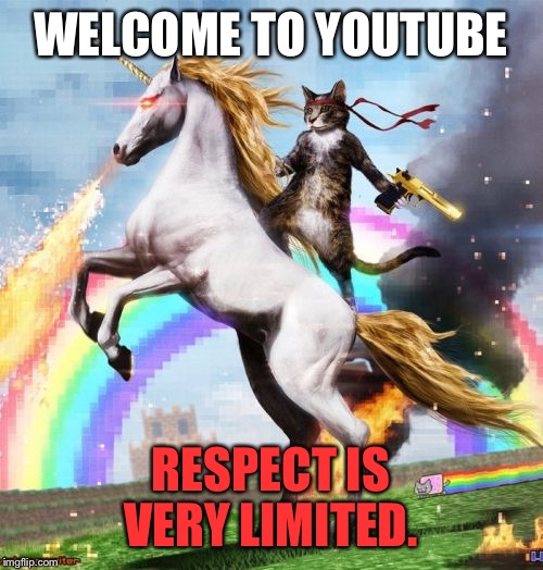 Welcome To The Internets Meme | WELCOME TO YOUTUBE RESPECT IS VERY LIMITED. | image tagged in memes,welcome to the internets | made w/ Imgflip meme maker