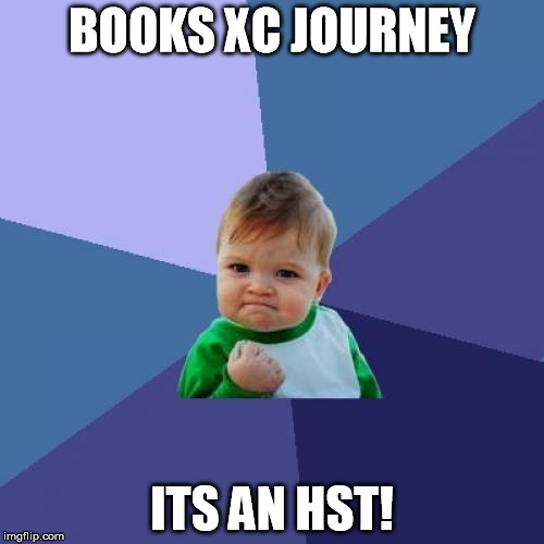 Success Kid Meme | BOOKS XC JOURNEY ITS AN HST! | image tagged in memes,success kid | made w/ Imgflip meme maker
