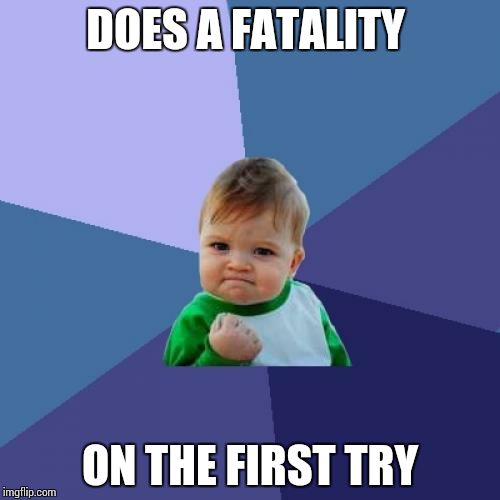 Success Kid | DOES A FATALITY ON THE FIRST TRY | image tagged in memes,success kid | made w/ Imgflip meme maker