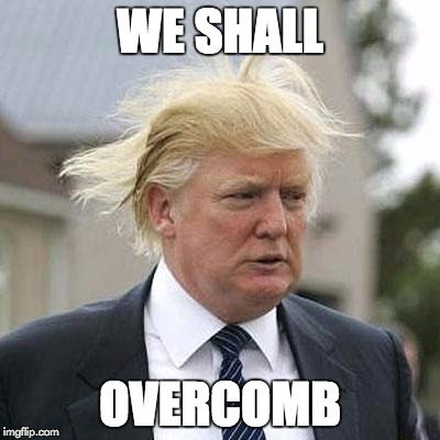 Donald Trump | WE SHALL OVERCOMB | image tagged in donald trump | made w/ Imgflip meme maker