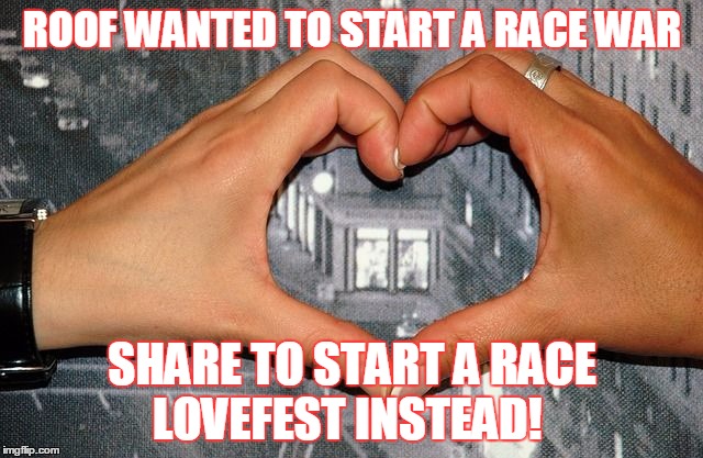 ROOF WANTED TO START A RACE WAR SHARE TO START A RACE LOVEFEST INSTEAD! | image tagged in hands | made w/ Imgflip meme maker