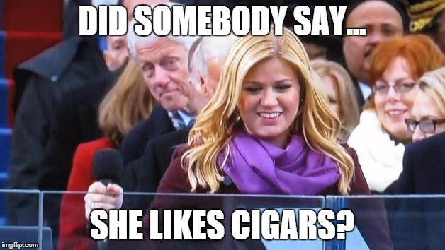 Did somebody say? | DID SOMEBODY SAY... SHE LIKES CIGARS? | image tagged in did somebody say | made w/ Imgflip meme maker