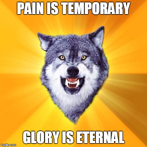 And another motivation | PAIN IS TEMPORARY GLORY IS ETERNAL | image tagged in memes,courage wolf | made w/ Imgflip meme maker