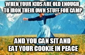 Look At All These | WHEN YOUR KIDS ARE OLD ENOUGH TO IRON THEIR OWN STUFF FOR CAMP AND YOU CAN SIT AND EAT YOUR COOKIE IN PEACE | image tagged in memes,look at all these | made w/ Imgflip meme maker