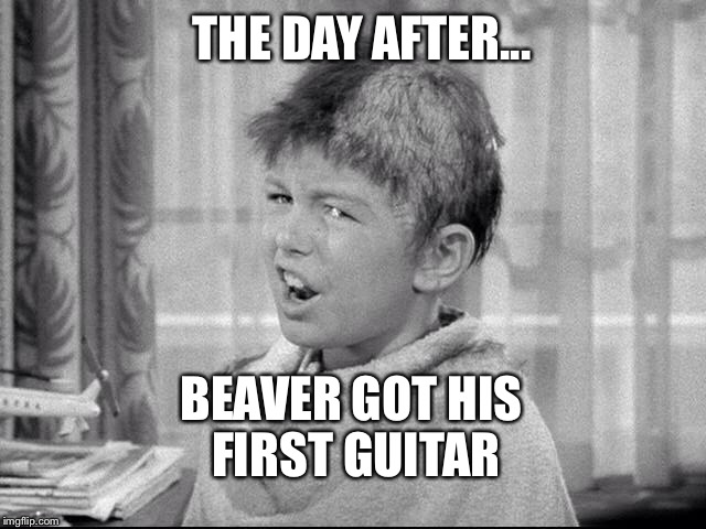 Rod Lee | THE DAY AFTER... BEAVER GOT HIS FIRST GUITAR | image tagged in leave it to beaver | made w/ Imgflip meme maker
