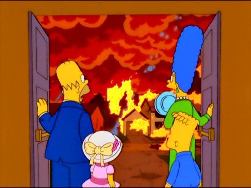 High Quality The Simpsons Hell fire Blank Meme Template