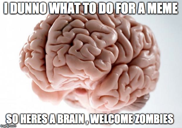 Scumbag Brain | I DUNNO WHAT TO DO FOR A MEME SO HERES A BRAIN , WELCOME ZOMBIES | image tagged in scumbag brain | made w/ Imgflip meme maker