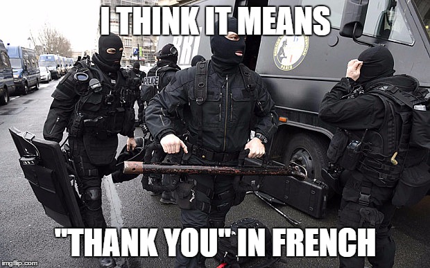 I THINK IT MEANS "THANK YOU" IN FRENCH | made w/ Imgflip meme maker