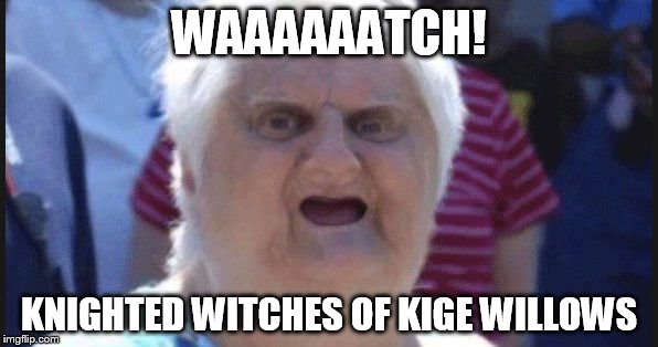 WAAAAAATCH! KNIGHTED WITCHES OF KIGE WILLOWS | image tagged in wat | made w/ Imgflip meme maker