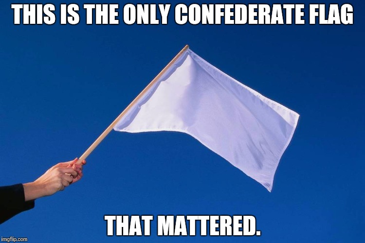 Remember who won. | THIS IS THE ONLY CONFEDERATE FLAG THAT MATTERED. | image tagged in confederate flag,confederate,murica | made w/ Imgflip meme maker