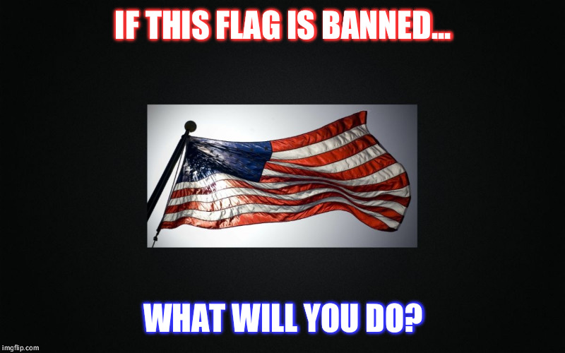 Banning Flags | IF THIS FLAG IS BANNED... WHAT WILL YOU DO? | image tagged in american flag,banned,rights,confederate | made w/ Imgflip meme maker
