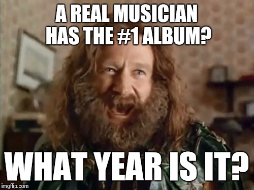 After hearing that James Taylor has the Number One Album | A REAL MUSICIAN HAS THE #1 ALBUM? WHAT YEAR IS IT? | image tagged in memes,what year is it | made w/ Imgflip meme maker