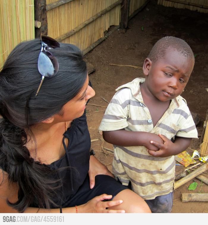 High Quality skeptic African child Blank Meme Template