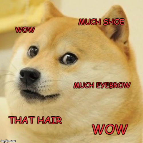 Doge | MUCH EYEBROW THAT HAIR WOW MUCH SHOE WOW | image tagged in memes,doge | made w/ Imgflip meme maker