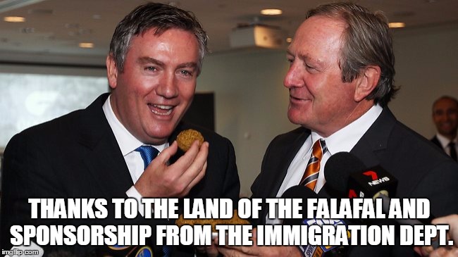 THANKS TO THE LAND OF THE FALAFAL
AND SPONSORSHIP FROM THE IMMIGRATION DEPT. | made w/ Imgflip meme maker