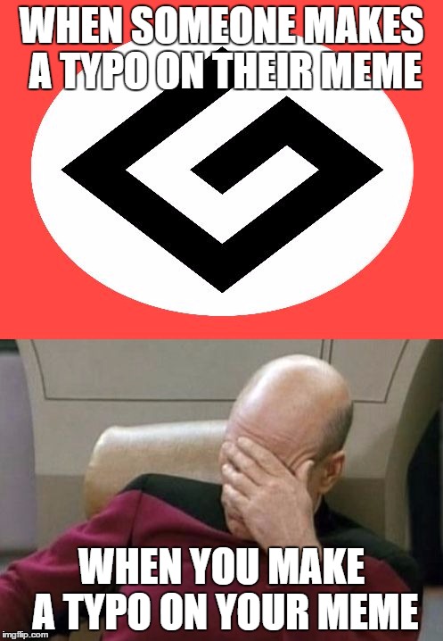 What you do when you see a typo | WHEN SOMEONE MAKES A TYPO ON THEIR MEME WHEN YOU MAKE A TYPO ON YOUR MEME | image tagged in memes,grammar fail,captain picard facepalm | made w/ Imgflip meme maker