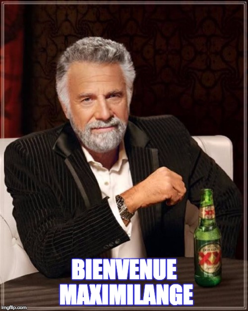 The Most Interesting Man In The World Meme | BIENVENUE MAXIMILANGE | image tagged in memes,the most interesting man in the world | made w/ Imgflip meme maker