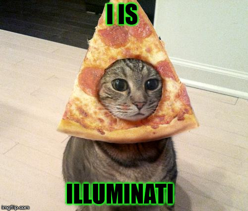 pizza cat | I IS ILLUMINATI | image tagged in pizza cat | made w/ Imgflip meme maker