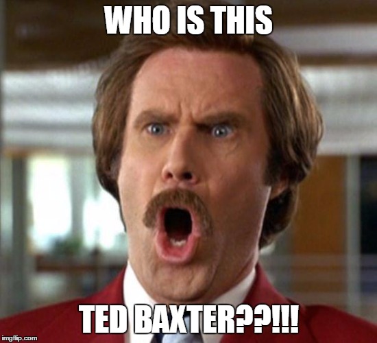Anchorman Odins Raven | WHO IS THIS TED BAXTER??!!! | image tagged in anchorman odins raven | made w/ Imgflip meme maker