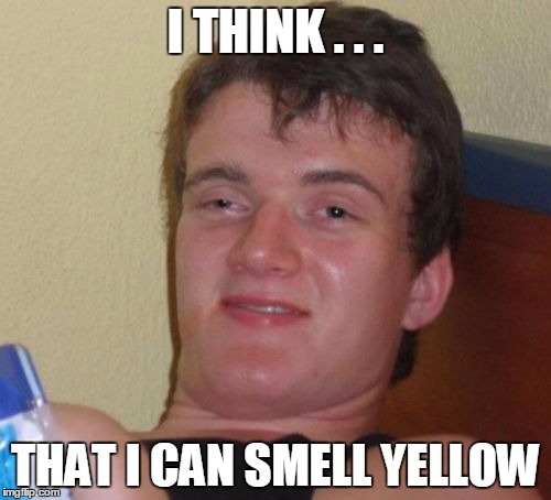 10 Guy | I THINK . . . THAT I CAN SMELL YELLOW | image tagged in memes,10 guy | made w/ Imgflip meme maker