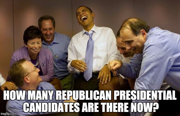 democrats | HOW MANY REPUBLICAN PRESIDENTIAL CANDIDATES ARE THERE NOW? | image tagged in democrats | made w/ Imgflip meme maker