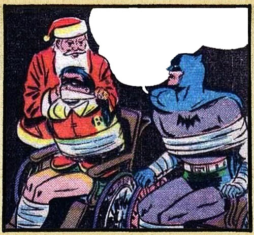 Santa meets Batman Blank Meme Template