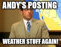 Slap a weatherman | ANDY'S POSTING WEATHER STUFF AGAIN! | image tagged in slap a weatherman | made w/ Imgflip meme maker